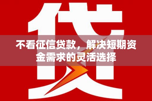 永年不看征信贷款，解决短期资金需求的灵活选择