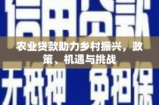 浮梁农业贷款助力乡村振兴，政策、机遇与挑战