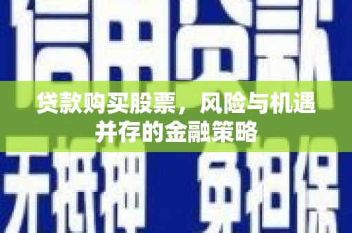 茂南贷款购买股票，风险与机遇并存的金融策略