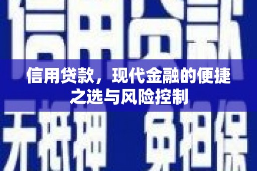 高平信用贷款，现代金融的便捷之选与风险控制
