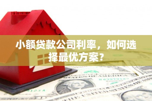 红古小额贷款公司利率，如何选择最优方案？