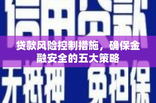 崖州贷款风险控制措施，确保金融安全的五大策略