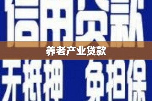 渭源养老产业贷款