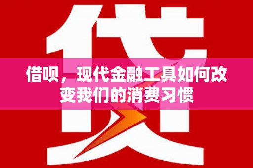 大足借呗，现代金融工具如何改变我们的消费习惯