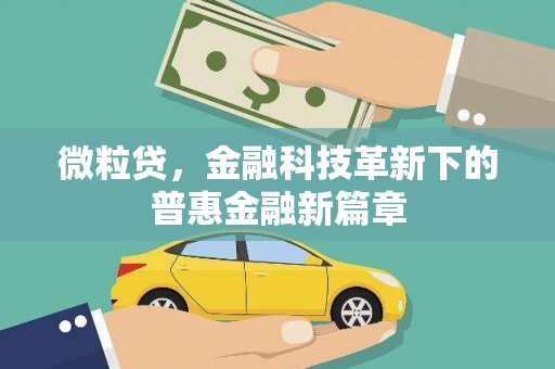 长白微粒贷，金融科技革新下的普惠金融新篇章