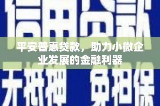振安平安普惠贷款，助力小微企业发展的金融利器