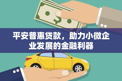 改则平安普惠贷款，助力小微企业发展的金融利器
