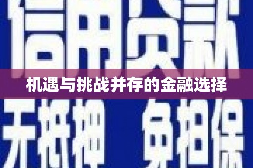 威宁机遇与挑战并存的金融选择